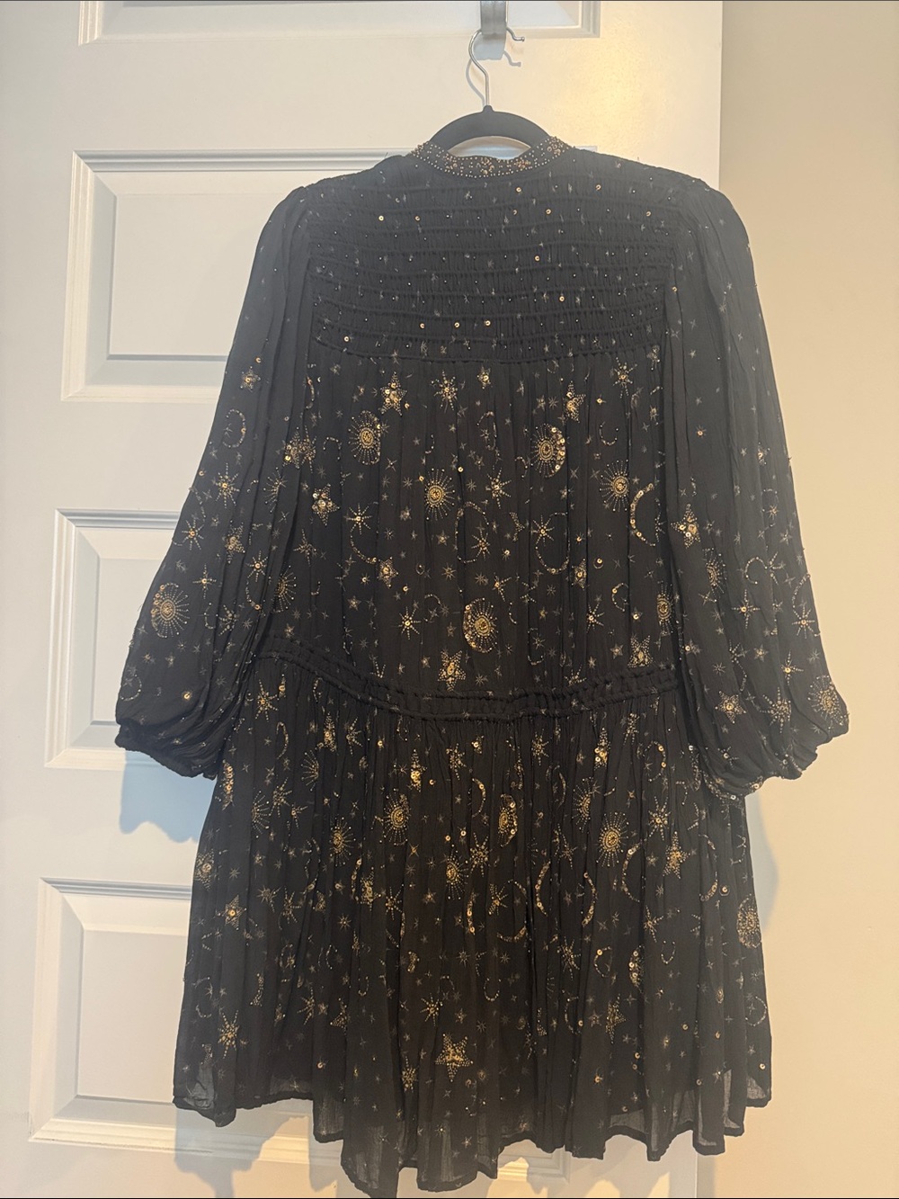 AllSaints Black Long-Sleeve Celestial Print Dress - Picture 6 of 12